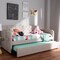 Baxton Studio Camelia Beige Twin Size Sofa Daybed with Roll-Out Trundle Bed 150-9015 - alternate 3